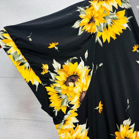 Torrid Womens Studio Knit Surplice Dress Sunflower Floral Stretch Size 3X - Picture 5 of 13